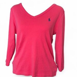 Ralph Lauren Vibrant Pink V-Neck Top